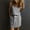 Gray, variant on Jerdar Women Casual Drawstring Sundress Sleeveless Crewneck Elastic Waist Short Dress with Pockets for Daily Vacation L