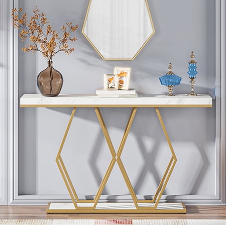 Gold Console Table,Modern Sofa Table Entryway Table for Living Room
