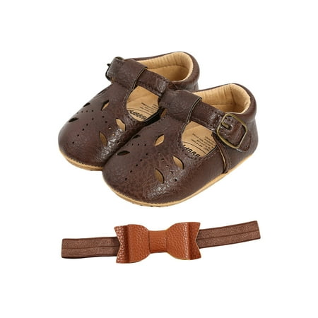 

Qmyliery Baby Toddler Spring Autumn Shoes Solid Color Breathable Hollow Non-slip Sole Classic Round Head Shoes