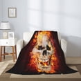 thumbnail image 2 of Rateoe Satanic Skull Pattern Flannel Throw Blanket, Ultra-soft Blanket for Bed, Couch, Car, Hypoallergenic Anti-pilling blanket-60"x50"(Vertical), 2 of 6