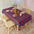 thumbnail image 3 of Red Blue Checkered Pattern Rectangle Tablecloth 60"x102",Waterproof Polyester Rectangle Table Cloth, Wipeable Spillproof Polyester Tablecloth for Dining, Camping, Indoor and Outdoor, 3 of 6