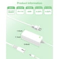 thumbnail image 4 of Power Cord for Cricut Explore air 2/Expression 2/Maker/Explore One/Create/Cake/Mini/Original Replacement for Cricut Maker KSAH1800250T1M2 Cutting 18V Charger Power Supply (White), 4 of 6