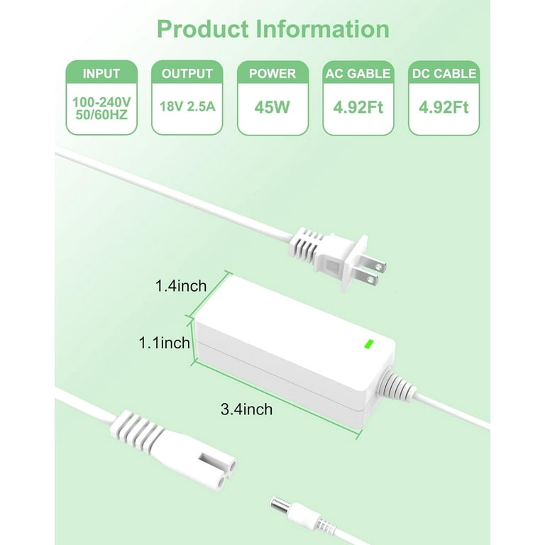 18V Power Cord Replacement for Cricut Explore Air 2, Expression