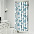 thumbnail image 2 of Ocean Starfish and Seahorse Shower Curtain with Tropical Beach Nautical Coral and Fish Pattern, Vintage Marine Seaside Design, Waterproof Fabric Curtain with Hooks, 2 of 5