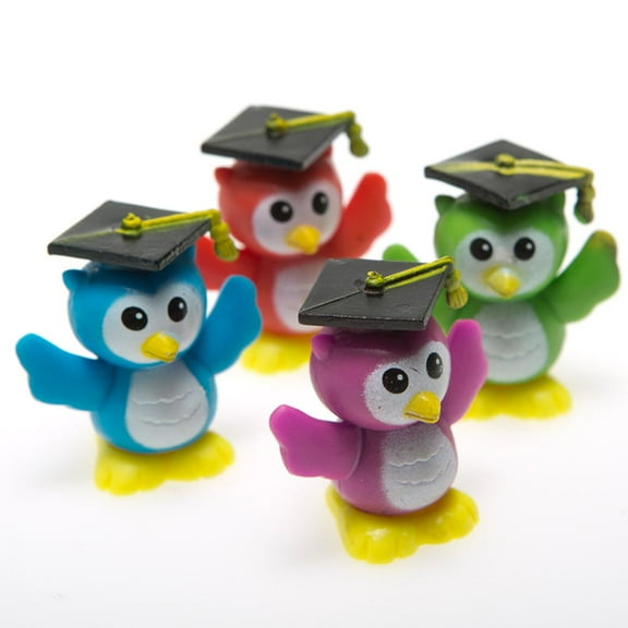 Graduation Owl Vinyl Characters - Party Favors - 12 Pieces