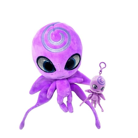 Miraculous Ladybug - Kwami Plush Kit, Mon Ami, 9-Inch Plush with Resin Eyes and Lifesize 5-Inch Stuffed Toy with Matching Backpack Keychain, Toys for Kids - Nooroo