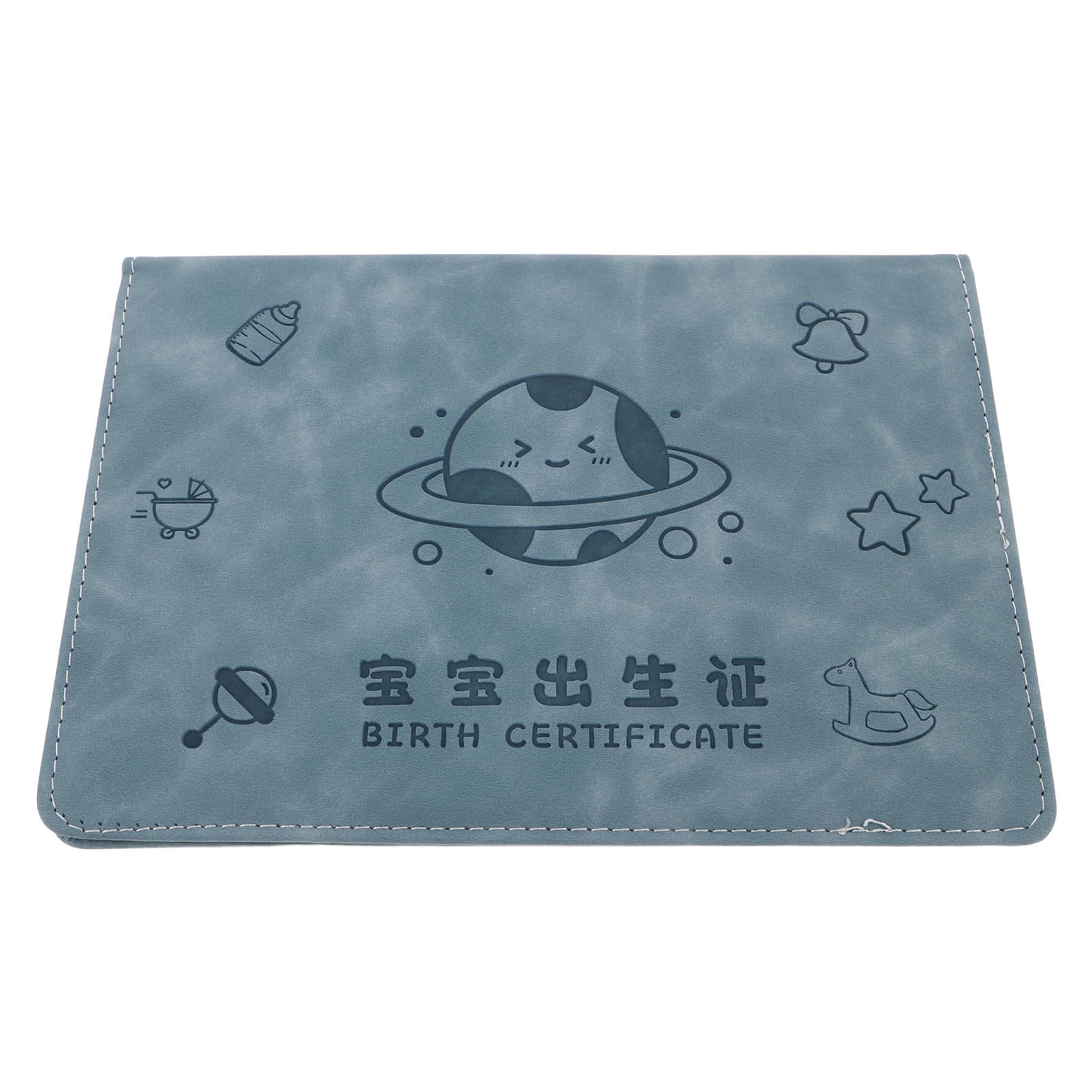 Mobestech Waterproof Blue Birth Certificate Case with Leatherette Cover for Daily Use