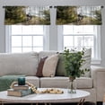 thumbnail image 5 of LALILO Kitchen Curtain Valance January Red Sail Aqua Twilight Rod Pocket Window Curtain 52"x 18" Set of 2, 5 of 7