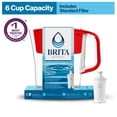 thumbnail image 1 of Brita Small 6 Cup Water Filter Pitcher with 1 Brita Standard Filter, Made Without BPA, Denali, Red, 1 of 11