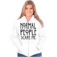 thumbnail image 4 of Normal People Scare Me Tales Horror Unisex Fleece Graphic Zip Up Hoodie Brisco Brands 4X, 4 of 5