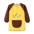 thumbnail image 3 of XIMIN Rain Coat Kids Art Overalls Kid's Apron Painting Supplies Long Sleeves Girls Coat with Pocket Crafting Fashionable for Little Boys and Girls (8-9 Years, YE3), 3 of 4