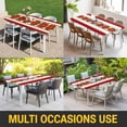 thumbnail image 5 of Red Poinsettia Christmas Table Cloths for 6 Foot Rectangle Tables, Xmas Botanical Winter Floral Patio Waterproof Elastic Fitted Tablecloths, Washable Rectangular Table Cover for Camping, 5 of 8