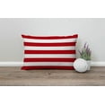 thumbnail image 2 of Red Stripe Cotton Linen Throw Lumbar Waist Pillow Case Cushion Cover Home Office Decorative Rectangle 12 X 20 Inches, 2 of 6