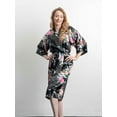 thumbnail image 2 of Medium Length Womens Robes, Sizes 2 to 18, Bride and Bridesmaid Robe - Floral Sleepwear, 2 of 8