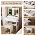 thumbnail image 6 of CQSXDA Mirror Vanity Desk in Black Color With 5 Drawers and Adjustable Lighting for Makeup and Hair Drying Needs，White, 6 of 12