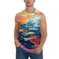 thumbnail image 1 of Balery Colorful Whimsical Earth Camisetas sin mangas para hombre, absorbe la humedad y protege contra el mal olor.-Large, 1 of 7
