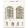 thumbnail image 3 of LAZZO 75" Arched Pantry Cabinet with Glass Doors, Rattan Drawers and Anti-Tipping Storage Cupboard for Kitchen and Living Room, White, 3 of 8