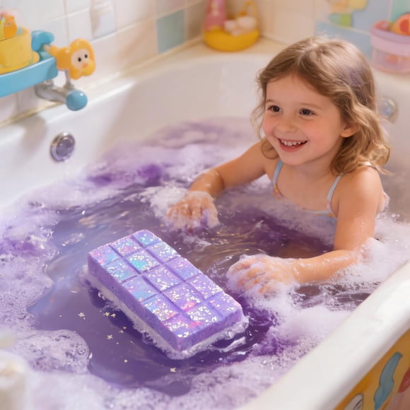 Komiseup Colorful Chocolate Shapes Bath Bombs Handmade Suds Bath Fizzes Bombs For Kids Happy Bathtime Experience