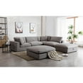 thumbnail image 7 of Roundhill Furniture Rivas Contemporary 5-Piece Sectional Sofa with Two Ottoman - Graphite, 7 of 7