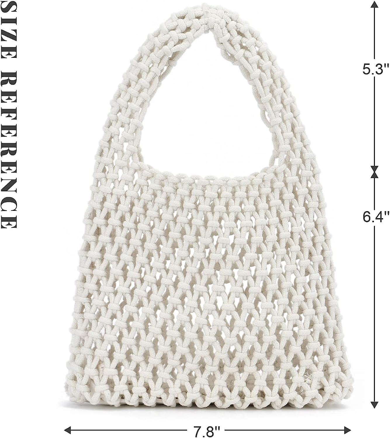 Kukuzhu Small Crochet Tote Bag for Women Summer Mesh Woven Handbags Beach Hobo Bag