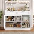 thumbnail image 4 of Homfa 47.2" Kitchen Sideboard Buffet Cabinet with 2 Drawer, 3 Door Wooden Storage Cabinet with Adjustable Shelf for Dining Room, White, 4 of 9