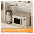 thumbnail image 4 of 72" Kitchen Pantry Cabinet with LED Lights & Outlets, Microwave Stand, Tall Storage Organizer - Wood Grain Finish, Glass Doors, 4 of 9