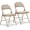 Khaki, variant on Vinyl Folding Chairs, Padded Vinyl Cushion Chairs with Durable Metal Frame, Indoor Outdoor Stackable Foldable Guest Chairs for Office Wedding Kitchen Dining, 300lb Capacity