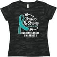 thumbnail image 3 of Inktastic Ovarian Cancer Awareness Brave and Strong with Arrows Women's T-Shirt, 3 of 5