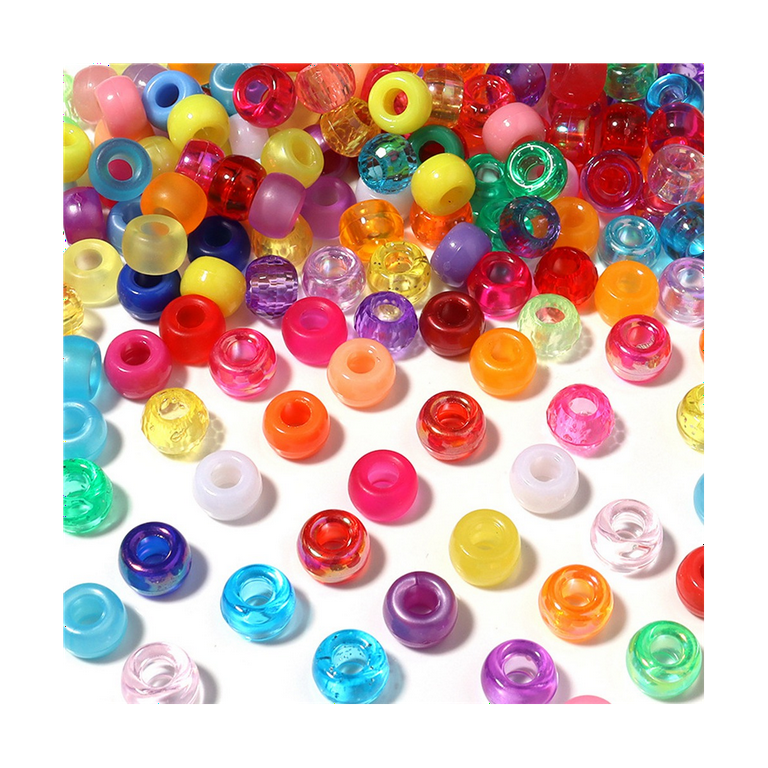 DIY 9x6MM Clear Barrel Plastic Pony Beads - Crafting Beads - Kandies –  Kandies World