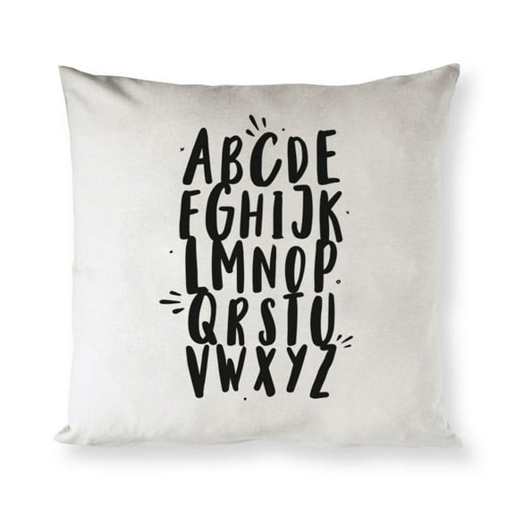 Alphabet Cotton Canvas Pillow Cover