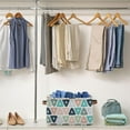 thumbnail image 4 of Coolnut Foldable Storage Bins Colorful Triangle Fabric Storage Baskets Collapsible Decorative Baskets Closet Organizer Bins with PU Handles for Shelves Home Closet Living Room-2Pack Decor Gifts, 4 of 7