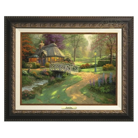 Thomas Kinkade Christmas Cottage Print Thomas Kinkade Friendship Cottage - Canvas Classic (Aged Bronze Frame) ()