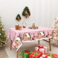 thumbnail image 5 of Pink Christmas Tablecloth Gingerbread House Reindeer Table Cloth Rectangle Table Cover for Xmas Holiday Party Supplies, 60 x 84 Inch, 5 of 7