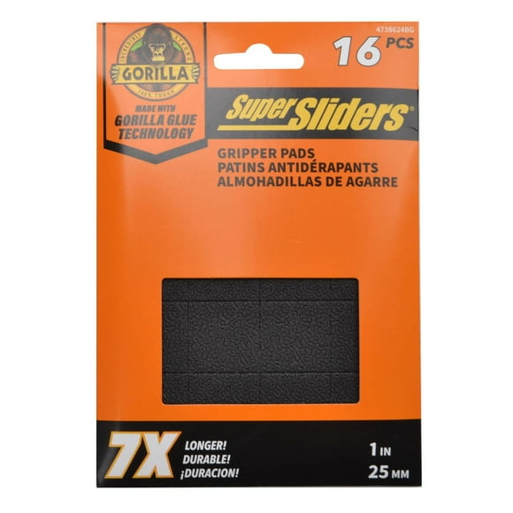 Super Sliders With Gorilla Glue 1" Gripper Pads 16 pc, Super Sliders 1" Gripper Pads