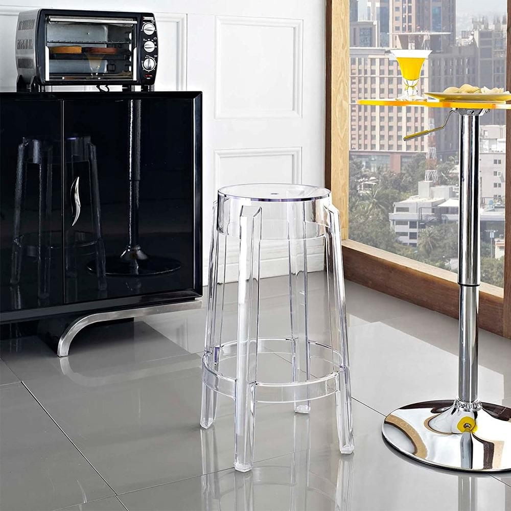 Heavenly Collection Tabouret de Comptoir en Plastique Transparent pour Cuisine et Bar