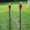 thumbnail image 3 of Sunnydaze Adjustable Height Metal Swirl Glass Outdoor Lawn Patio Torch - Red - Set of 2, 3 of 10
