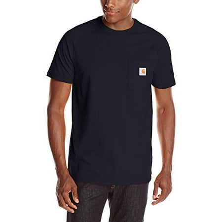Carhartt Work Clothes - Carhartt Men's Force Cotton Short Sleeve T-Shirt Relaxed Fit,Navy,Medium
