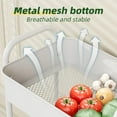 thumbnail image 2 of 3 Tier Metal Cart on Wheels, Heavy Duty Rolling Storage Cart for Kitchen, White, 2 of 5