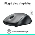 thumbnail image 4 of Logitech Full-size Wireless Ambidextrous Mouse with USB Receiver Silver, 4 of 9
