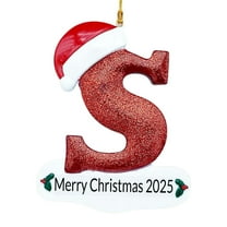chaungfeng Personalized 26 Letter Ornaments for Christmas Tree, 4.1" Christmas Ornament Acrylic Xmas Hanging Pendant Xmas Gifts for Family Friends, Holiday Decor