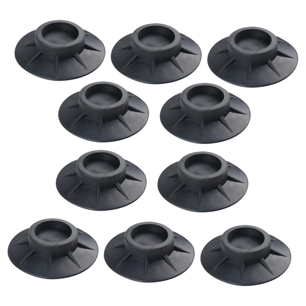 QIFULL 10Pcs Black Anti Walk Washer Pads with Tire Structure Design for Washer Dryer Furniture