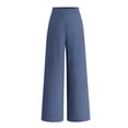 thumbnail image 1 of Pantalones de pierna ancha BTFBM para mujer, elásticos, cintura alta, color Palazzo Grey, 1 of 9