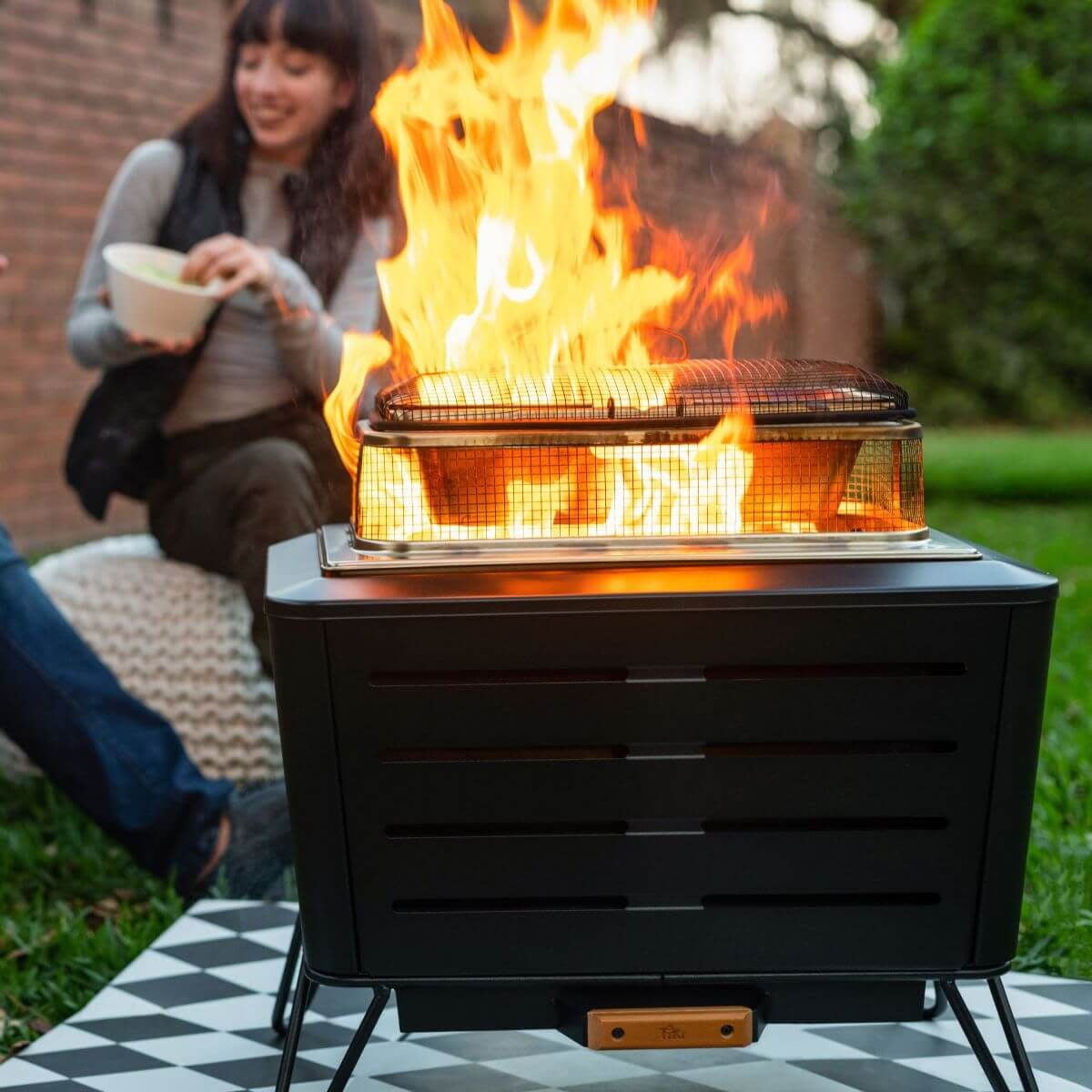 TIKI® Brand 18 Inch Retreat Fire Pit Accessory Metal Screen, and 32.9 Inch 2 Piece Poker, and Heat Deflector