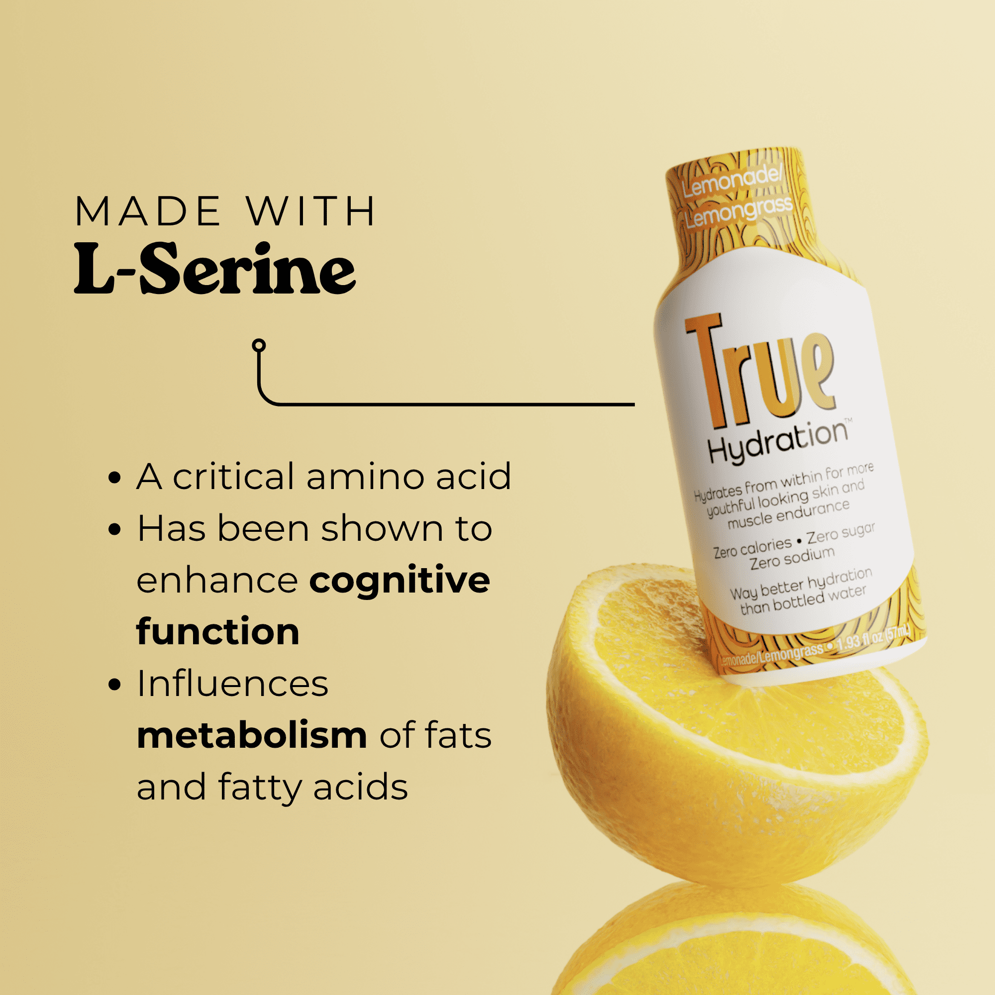True Hydration Shots Lemonade Lemongrass Water – 12 Pack of 1.93 fl oz – Electrolytes – Amino Acids – Zero Sugar – Zero Sodium – Vegan – Gluten-Free
