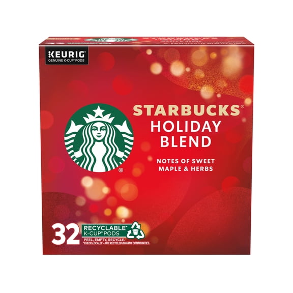 Starbucks Holiday Blend, Medium Roast K-Cup Coffee Pods, 32 Count K Cups