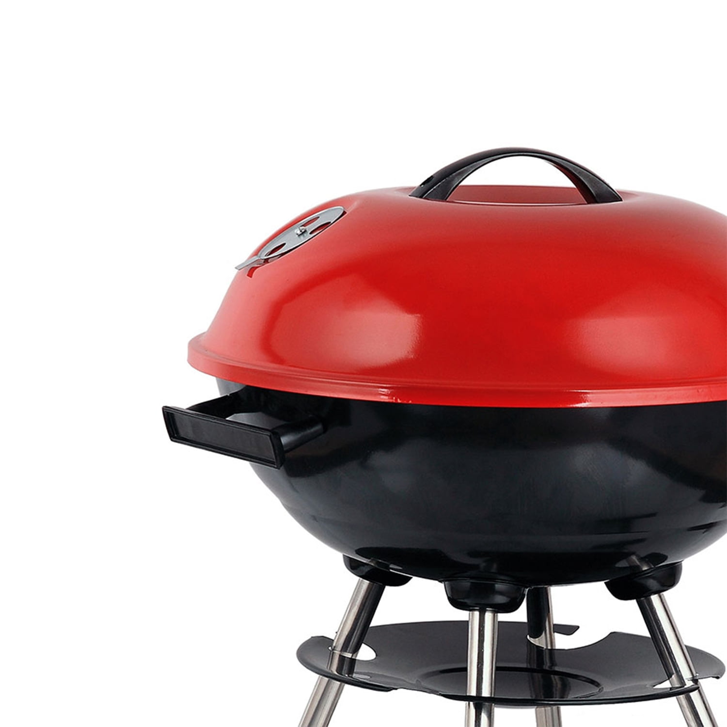 Brentwood BB-1701 17" Outdoor Lightweight Portable Charcoal BBQ Grill, Red