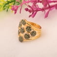 thumbnail image 3 of 1.26 Ctw Natural Green Diamond 925 Sterling Silver Gold Vermeil Cocktail Women Wedding Ring, 3 of 6