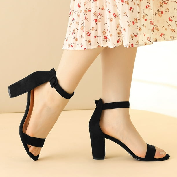 Sandalias de tacón grueso Perphy con punta abierta y correa en el