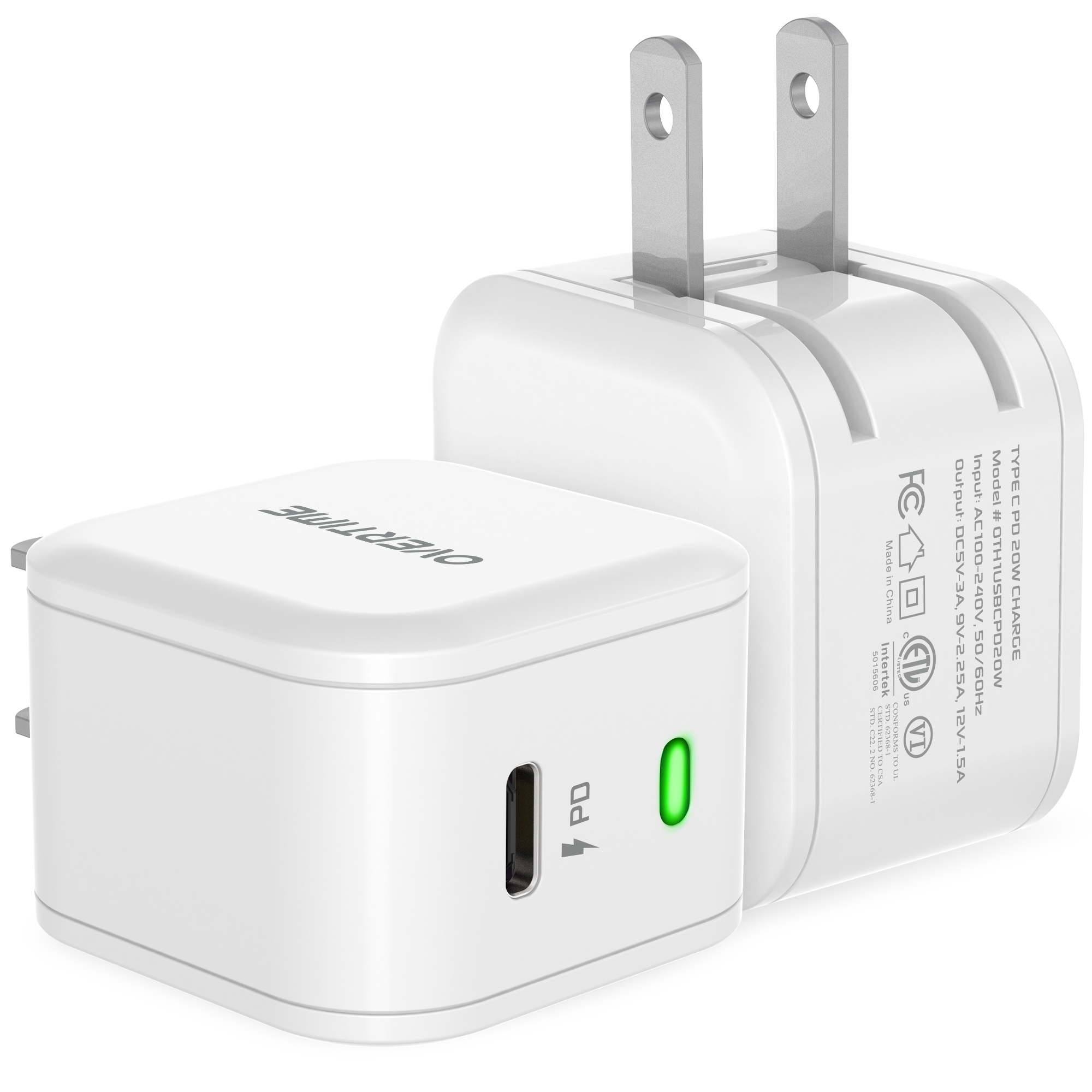 USB C Charger, Overtime 20W iPhone Fast Charger for iPhone and Android