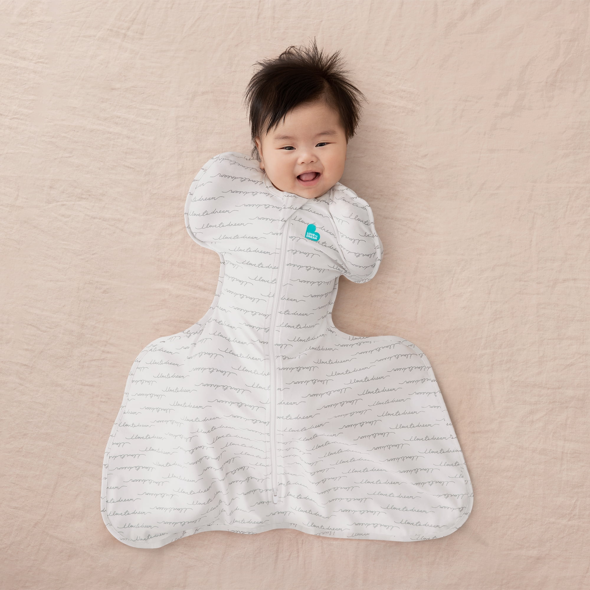 Love to Dream Swaddle Up Cotton 1.0 TOG Baby Sleep Sack, Hip Dysplasia, Specially Designed with a Wider Fit to be Worn Over a Hip Dysplasia Harness or Brace, Medium 13-19 lbs, Dreamer